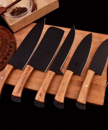 Stainless Steel black Coated 5 pieces Chef Knives set from THE WORLD OF KNIVES
