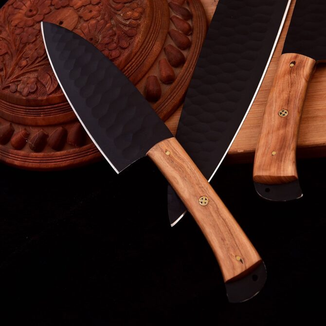 Stainless Steel black Coated 5 pieces Chef Knives set from THE WORLD OF KNIVES