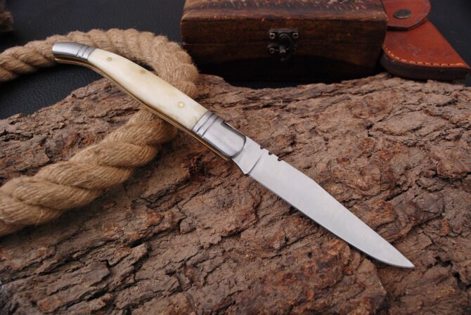 Best Gift Handmade Stainless steel Laguiole Pocket Knife Camel Bone scale Handle