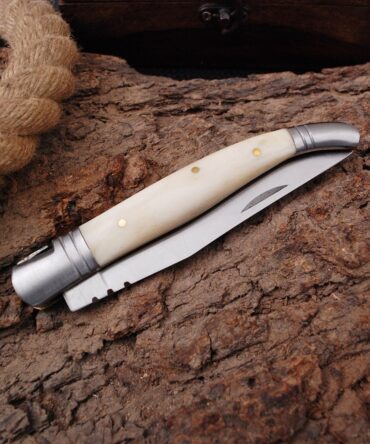 Best Gift Handmade Stainless steel Laguiole Pocket Knife Camel Bone scale Handle