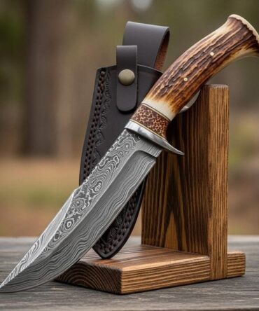 Custom Handmade Steel Strong Grip Tracker Knife With Stag Antler Handle